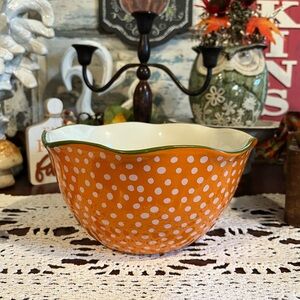 Pioneer Woman Orange Polka Dot Bowl